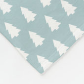 Blue Monogram White-kerstboompatrooncadeau Fleece Deken (Hoek)