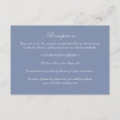 Blue Monogram Wreath Reception Wedding Informatiekaartje (Achterkant)