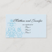 Blue Monogrammed Damask Wedding Gift Registry Kaar Informatiekaartje (Achterkant)