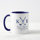 Blue Monogrammed Mok voor een golfer (Links)