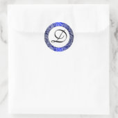Blue Monogrammed White Lace Paisley Stickers (Tas)
