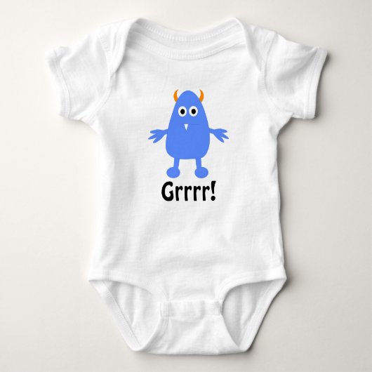 Blue Monster Baby outfit Romper (Voorkant)