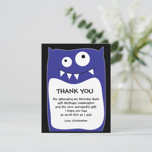 Blue Monster Bash - Hartelijk dank voor uw kaart ( (Staand voorkant)