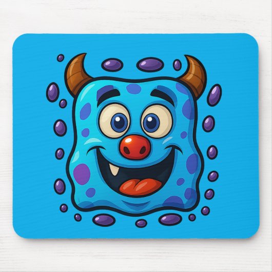 Blue Monster Mousepad Muismat (Voorkant)