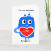Blue Monster Nephew Valentijn Kaart (Voorkant)