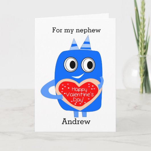 Blue Monster Nephew Valentijn Kaart (Voorkant)