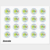 Blue Monster Schoolbus Classroom Teacher Book Ronde Sticker (Vel)