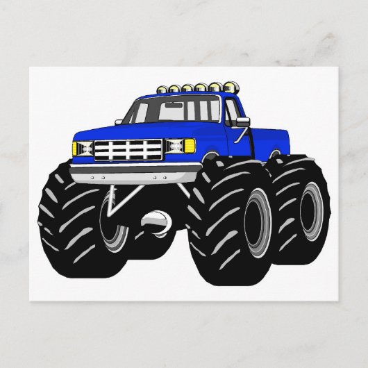 BLUE MONSTER TRUCK BRIEFKAART (Voorkant)
