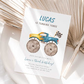 Blue Monster Truck Elke Leeftijd Verjaardagsfeest Kaart