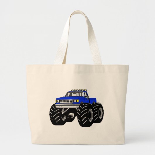 BLUE MONSTER TRUCK GROTE TOTE BAG (Voorkant)