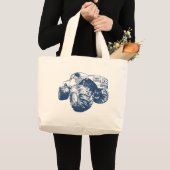 Blue Monster Truck Grote Tote Bag (Voorkant (product))