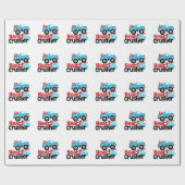 Blue Monster Truck Heart Crusher Valentijn Cadeaupapier (Vlak)
