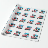 Blue Monster Truck Heart Crusher Valentijn Cadeaupapier (Uitgerold)
