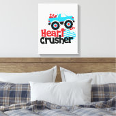 Blue Monster Truck Heart Crusher Valentijn Canvas Afdruk (Insitu (Slaapkamer))