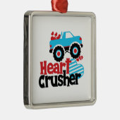 Blue Monster Truck Heart Crusher Valentijn Metalen Ornament (Rechts)