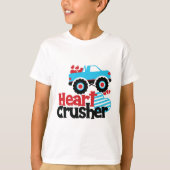 Blue Monster Truck Heart Crusher Valentijn T-shirt (Voorkant)