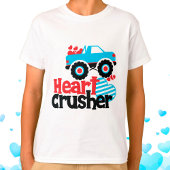 Blue Monster Truck Heart Crusher Valentijn T-shirt