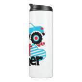 Blue Monster Truck Heart Crusher Valentijn Thermosbeker (Geroteerd rechts)