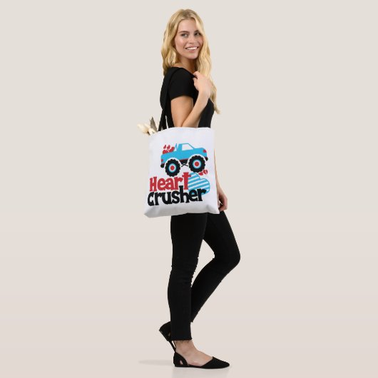 Blue Monster Truck Heart Crusher Valentijn Tote Bag (Op model)