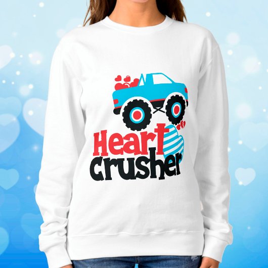 Blue Monster Truck Heart Crusher Valentijn Trui