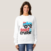 Blue Monster Truck Heart Crusher Valentijn Trui (Voorkant volledig)