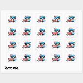 Blue Monster Truck Heart Crusher Valentijn Vierkante Sticker (Vel)