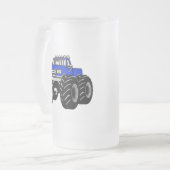 BLUE MONSTER TRUCK MATGLAS BIERPUL (Voorkant links)