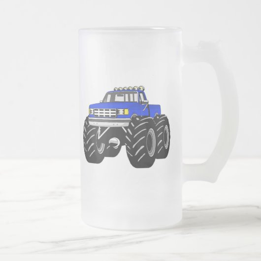BLUE MONSTER TRUCK MATGLAS BIERPUL (Rechts)
