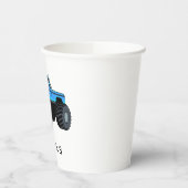Blue Monster Truck Personalized Birthday Papieren Bekers (Links)
