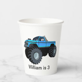 Blue Monster Truck Personalized Birthday Papieren Bekers