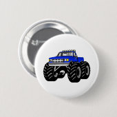 BLUE MONSTER TRUCK RONDE BUTTON 5,7 CM (Voorkant /achterkant)