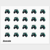 Blue Monster Truck Ronde Sticker (Vel)