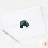 Blue Monster Truck Ronde Sticker (Envelop)