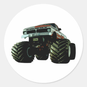 Blue Monster Truck Ronde Sticker