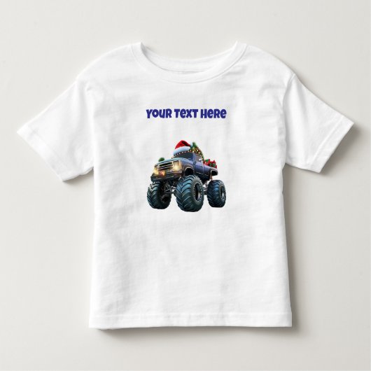 Blue Monster Truck Toddler T shirt Editable (Voorkant)