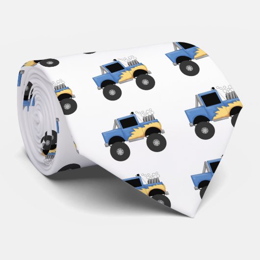 Blue Monster Truck Tshirts en Gifts Stropdas (Opgerold)
