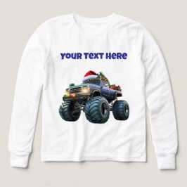 Blue Monster Xmas Truck- Bewerkbare Tri blend Tshi