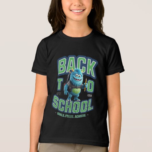 Blue Monster's Back-to-School Missie! Tri-Blend Shirt (Voorkant)