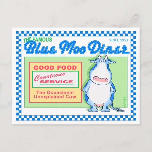 BLUE MOO DINER, Boynton Briefkaart (Voorkant)
