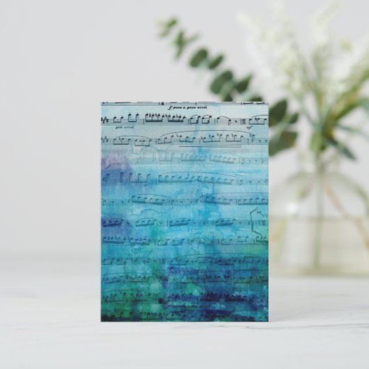 Blue Mood Music Briefkaart (Staand voorkant)