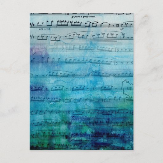 Blue Mood Music Briefkaart (Voorkant)