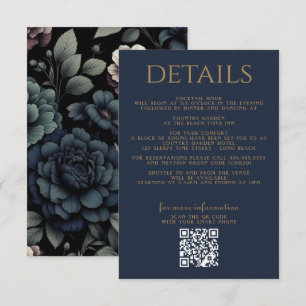 Blue Moody Floral Informatiekaartje