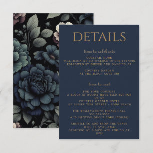 Blue Moody Floral Informatiekaartje