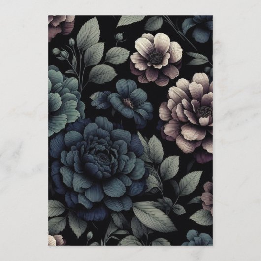 Blue Moody Floral Menu (Achterkant)