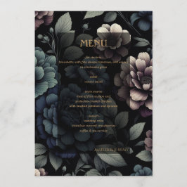 Blue Moody Floral Menu