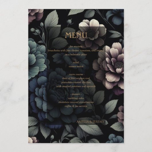 Blue Moody Floral Menu (Voorkant)