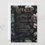 Blue Moody Floral met details Kaart (Achterkant)