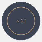 Blue Moody Floral Ronde Sticker (Voorkant)