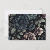 Blue Moody Floral RSVP Kaartje (Achterkant)