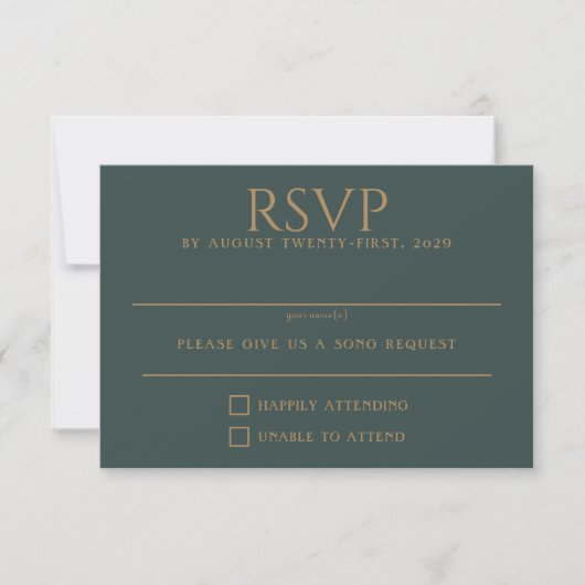 Blue Moody Floral RSVP Kaartje (Voorkant)
